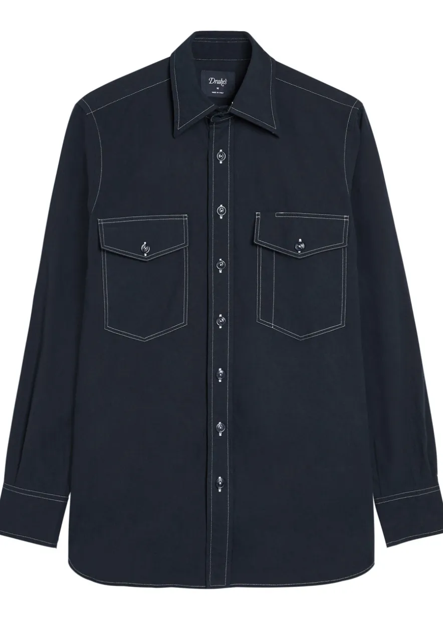 Cotton and linen-blend shirt