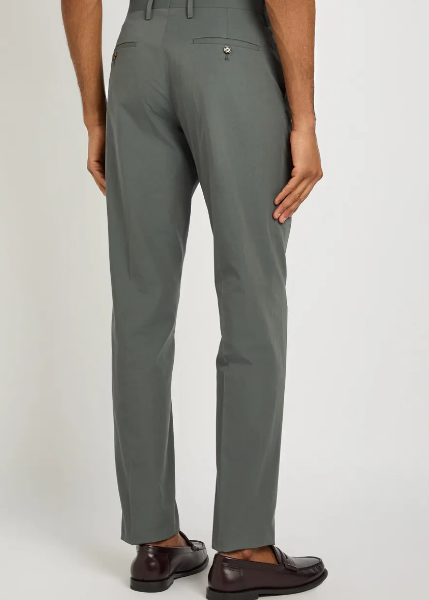 Cotton and silk-blend trousers