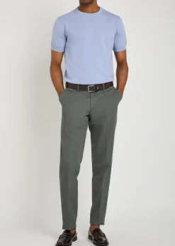 Cotton and silk-blend trousers