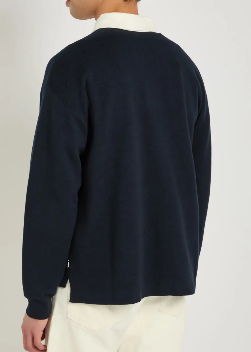 Cotton and wool-blend rugby top