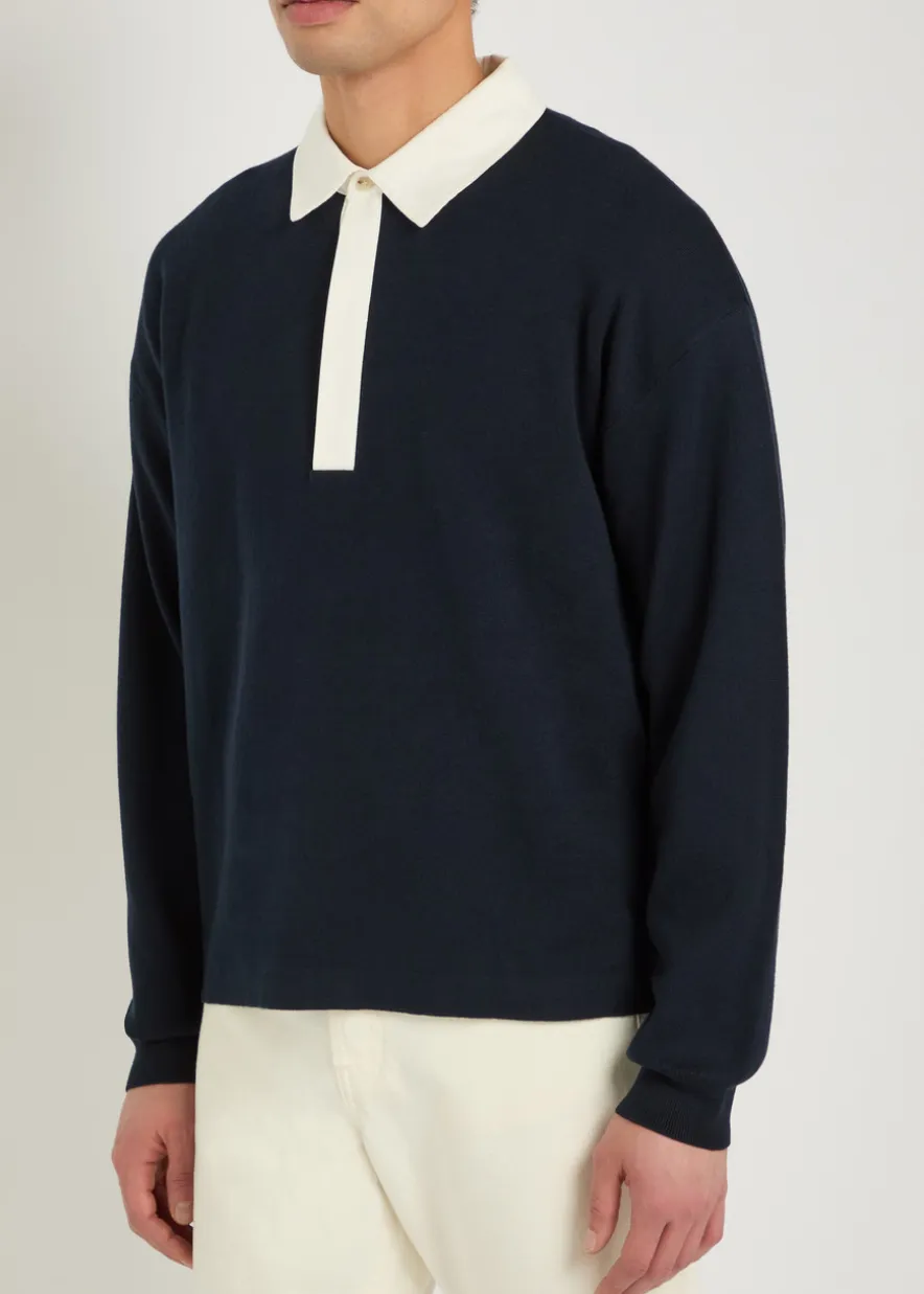 Cotton and wool-blend rugby top