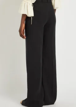 Cotton flared-leg trousers