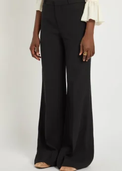 Cotton flared-leg trousers