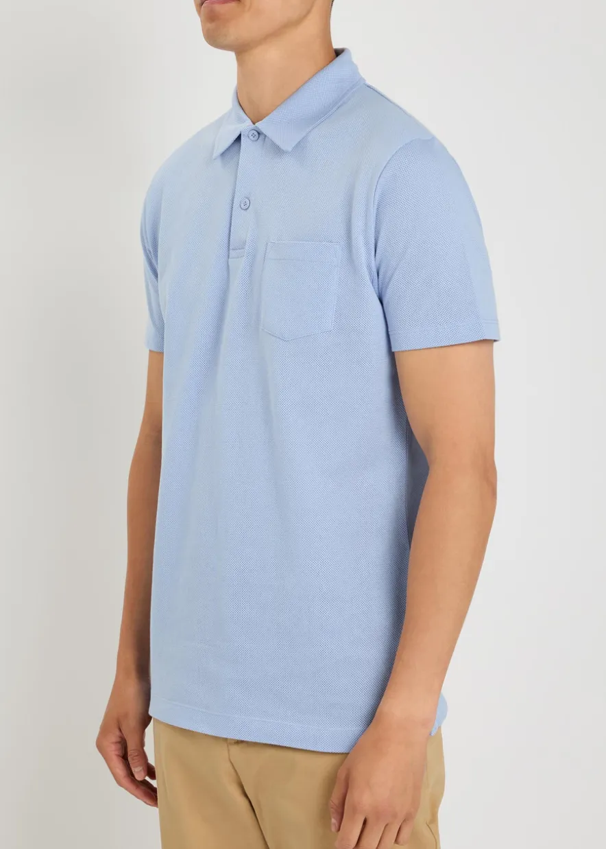 Cotton-mesh polo shirt