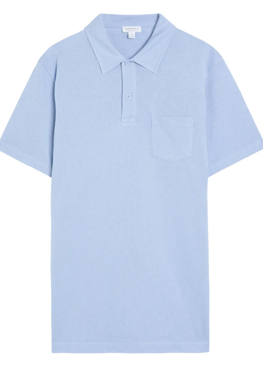Cotton-mesh polo shirt