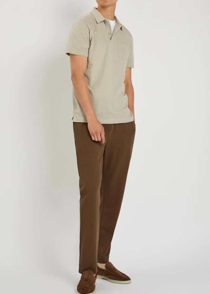 Cotton-mesh polo shirt