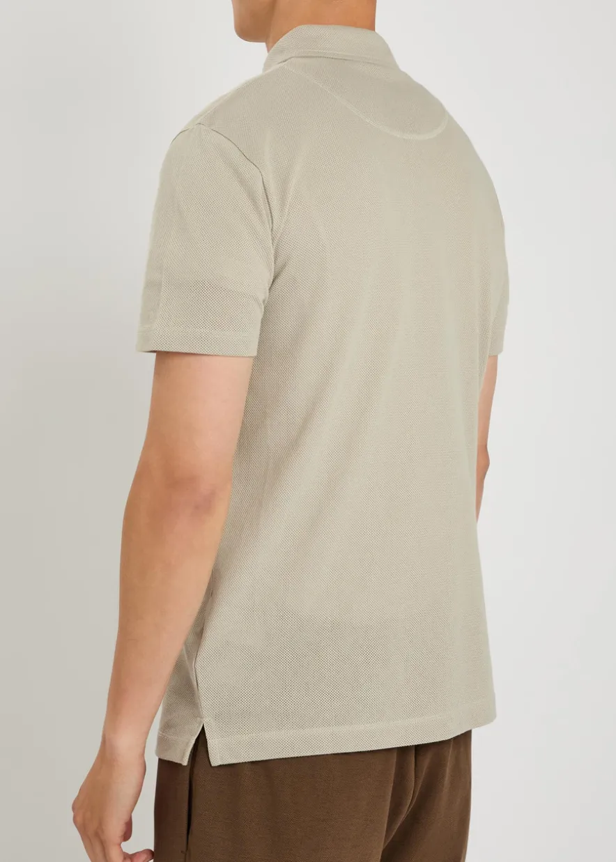 Cotton-mesh polo shirt