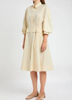 Cotton-poplin midi shirt dress
