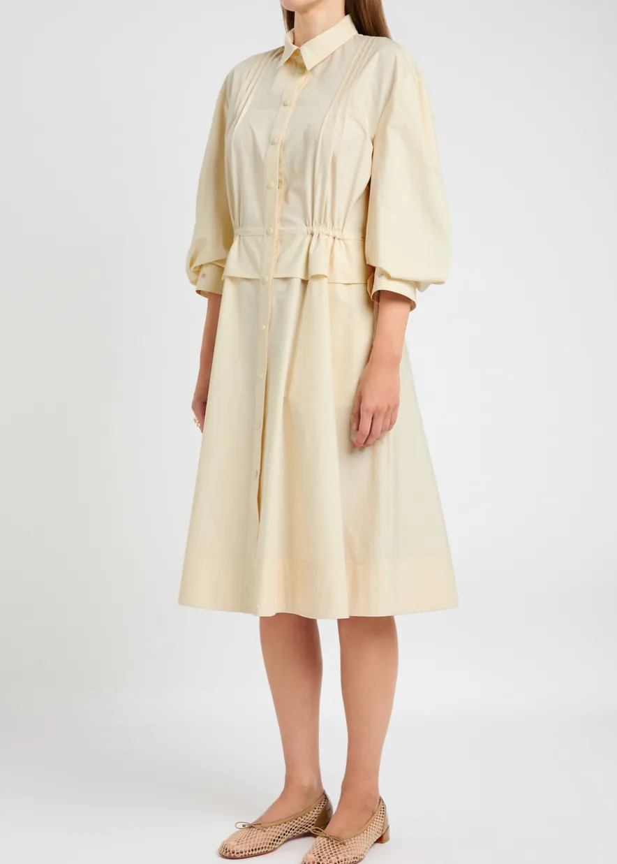 Cotton-poplin midi shirt dress