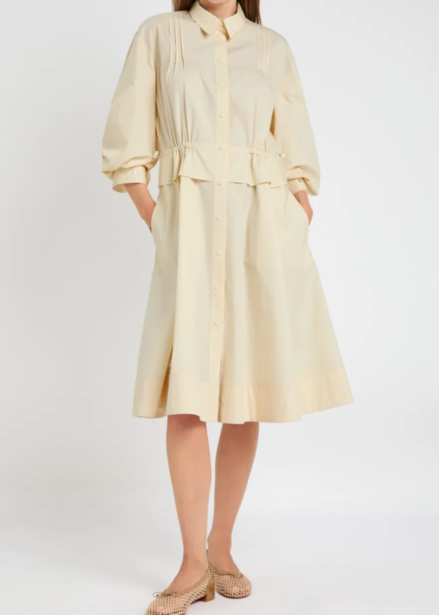 Cotton-poplin midi shirt dress