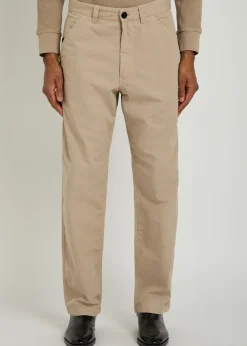 Cotton ripstop straight-leg cotton trousers