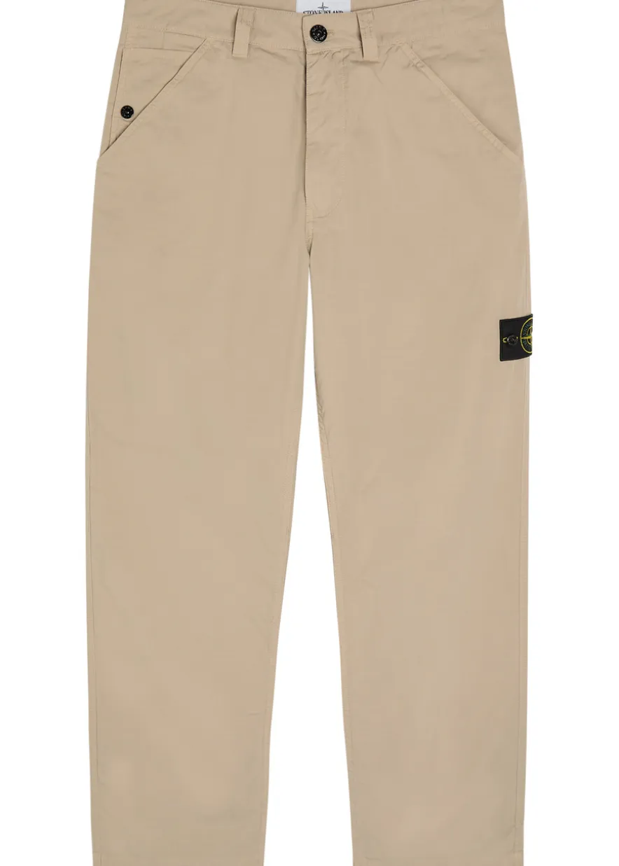 Cotton ripstop straight-leg cotton trousers