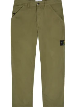 Cotton ripstop straight-leg cotton trousers