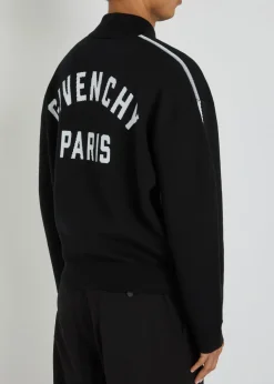 Couture logo-intarsia wool-blend cardigan