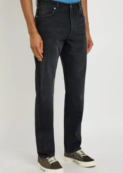 Couture seam straight-leg jeans