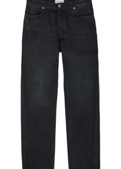 Couture seam straight-leg jeans