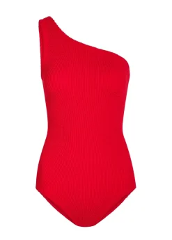Coverage Nancy one-shoulder crinkle swimsuit