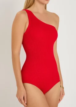 Coverage Nancy one-shoulder crinkle swimsuit