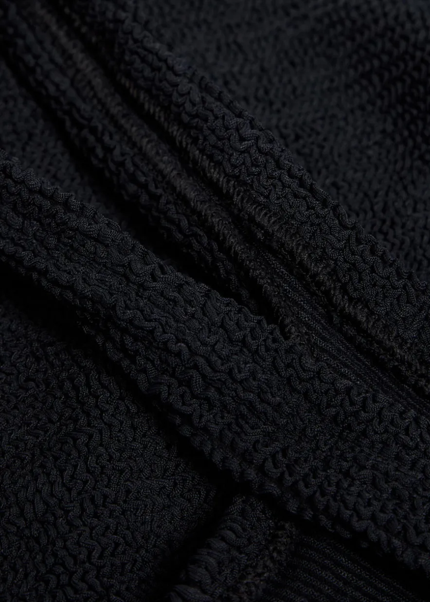Coverage square-neck crinkle swimsuit