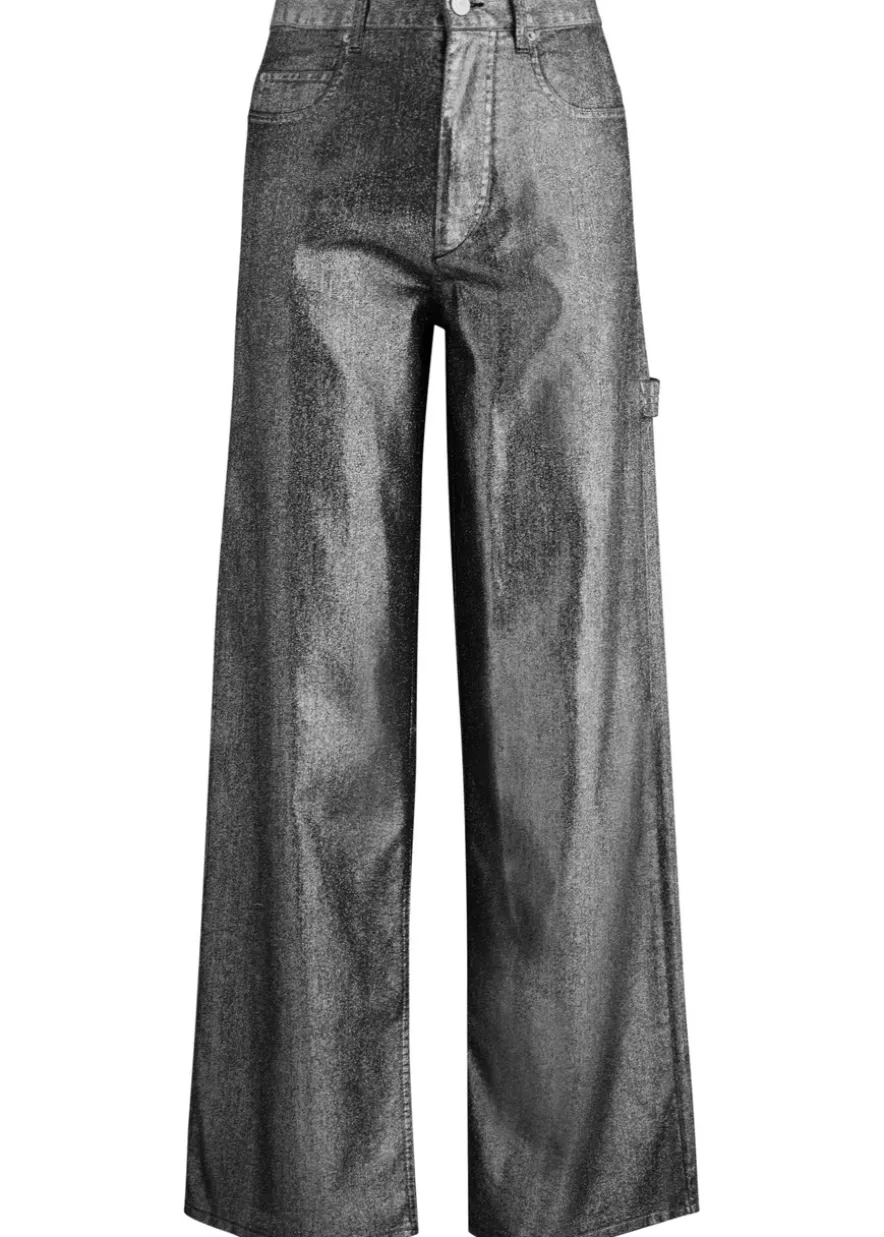 Cover metallic wide-leg jeans