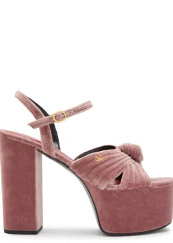 Crasher VLogo velvet platform sandals