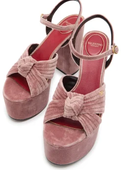 Crasher VLogo velvet platform sandals