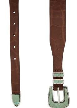 Crazy embossed nubuck belt