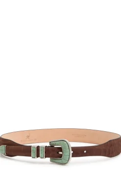 Crazy embossed nubuck belt