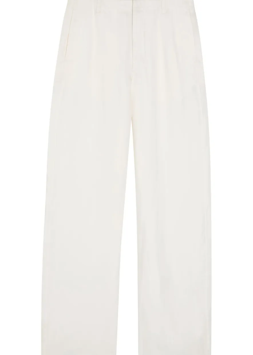 Creased satin trousers