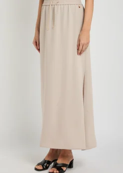 Crepe midi skirt