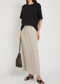 Crepe midi skirt