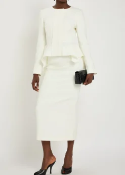 Crepe midi skirt