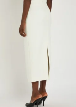 Crepe midi skirt