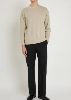 Crew-neck cotton-knit jumper
