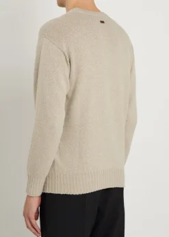 Crew-neck cotton-knit jumper