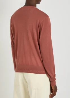 Crew-neck fine-knit T-shirt