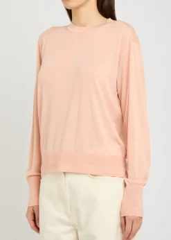 Crew-neck fine-knit T-shirt