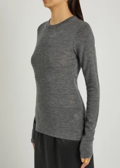 Crew-neck merino wool T-shirt