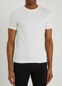 Crew-neck stretch-cotton T-shirt