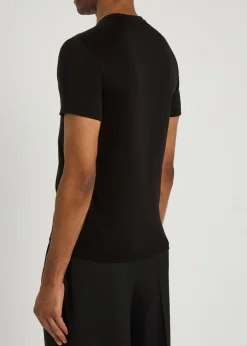 Crew-neck stretch-cotton T-shirt