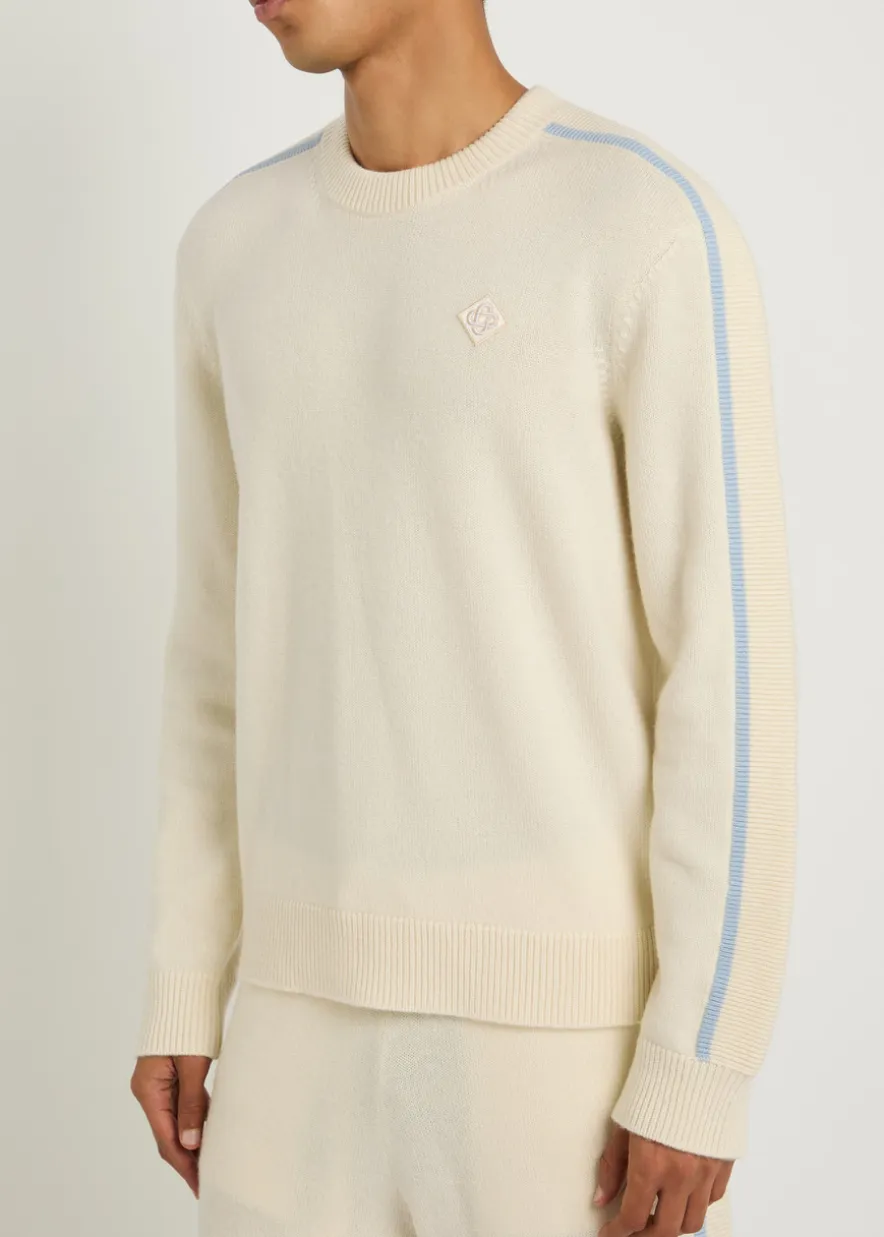 Crew-neck wool and cashmere-blend jumper