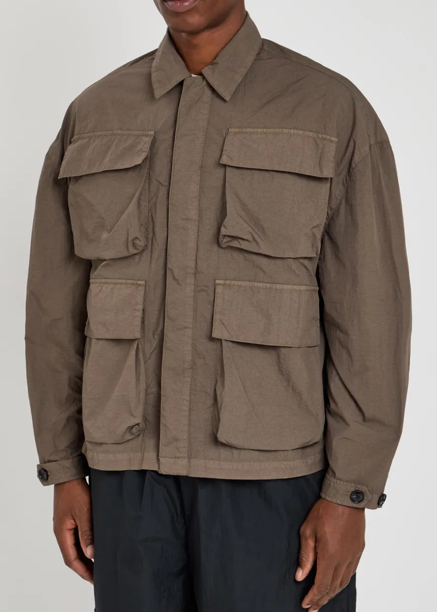 Crinkled nylon overshirt