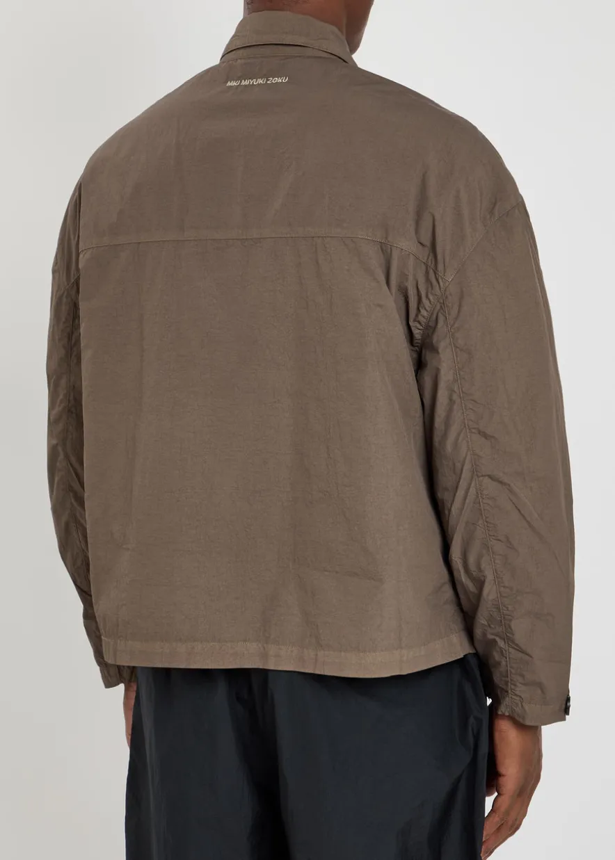 Crinkled nylon overshirt