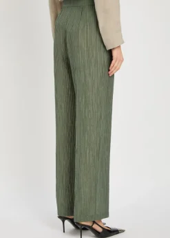 Crinkled straight-leg trousers