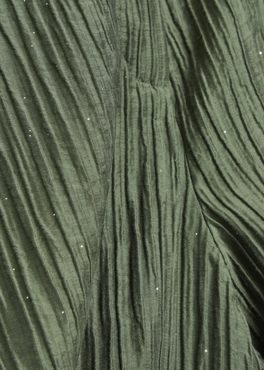 Crinkled straight-leg trousers