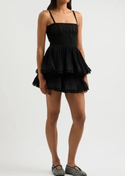 Crinoline ribbed-knit top