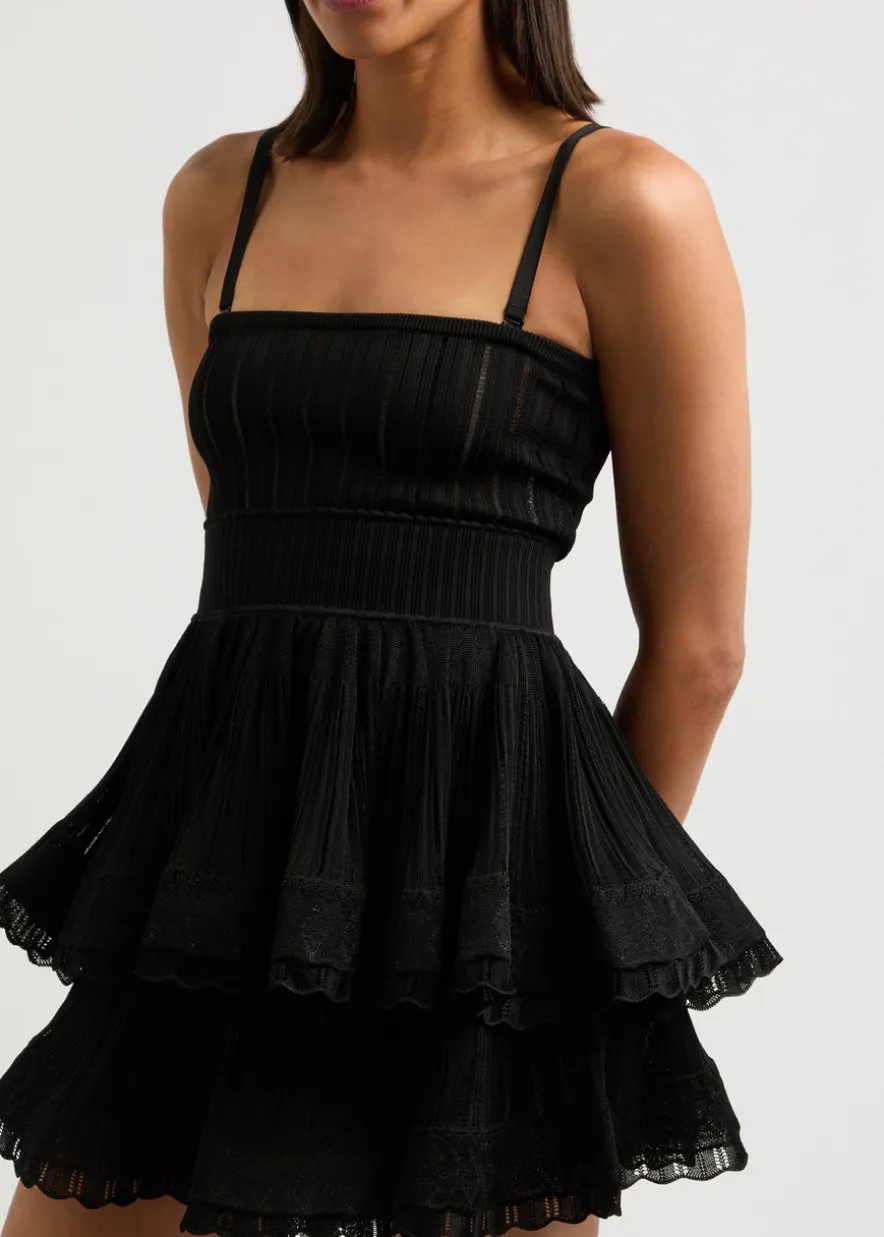 Crinoline ribbed-knit top