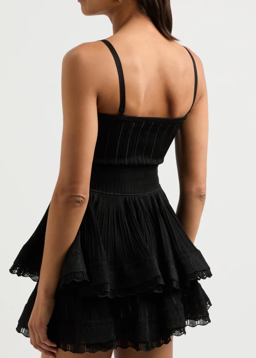 Crinoline ribbed-knit top