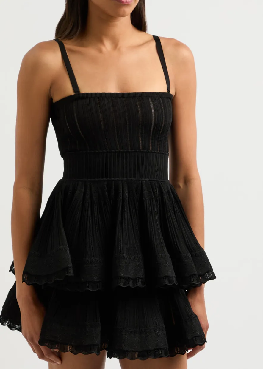 Crinoline ribbed-knit top