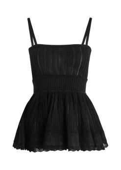 Crinoline ribbed-knit top